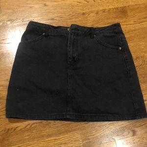 Black denim skirt